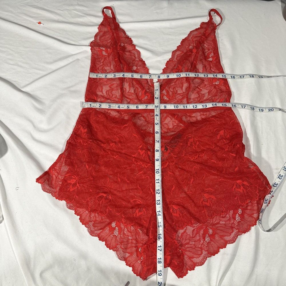 NEW ANN SUMMERS‎ [ Large 12-14 ] After Dark Lace Teddy In Red #6382 - Picture 6 of 11